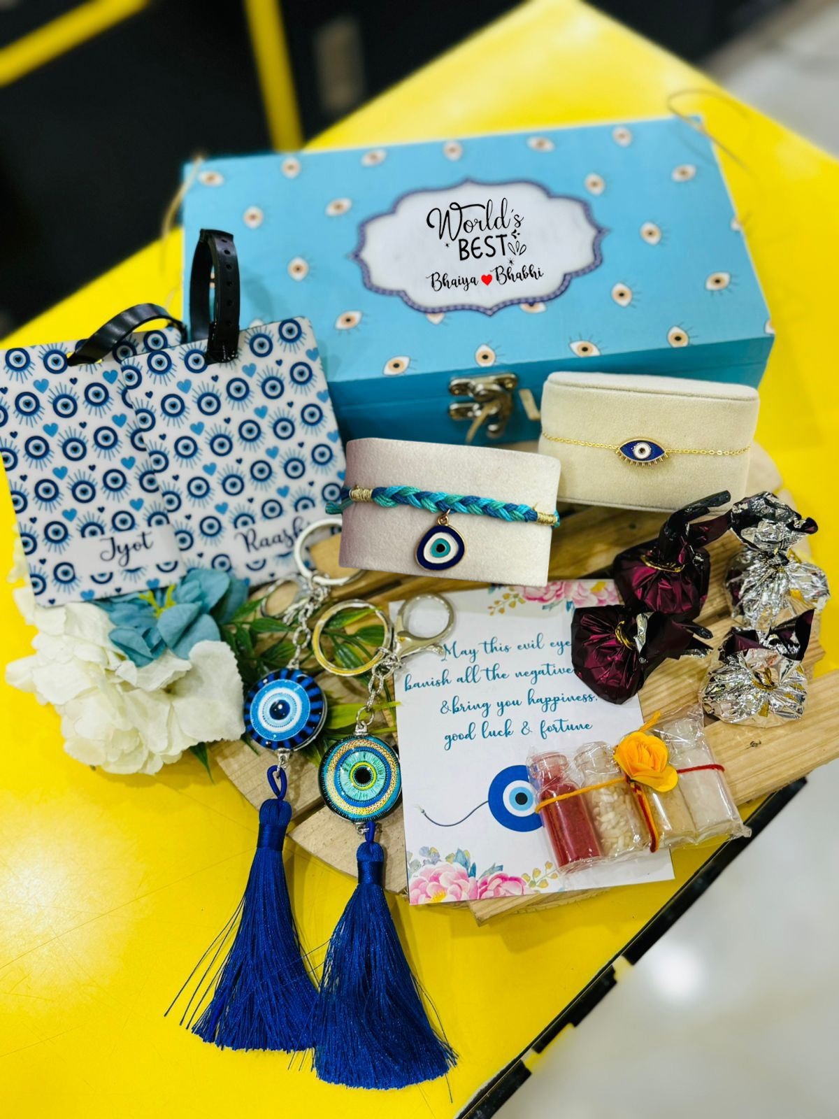 Evil Eye Bhai and Bhabhi Rakhi Hampers