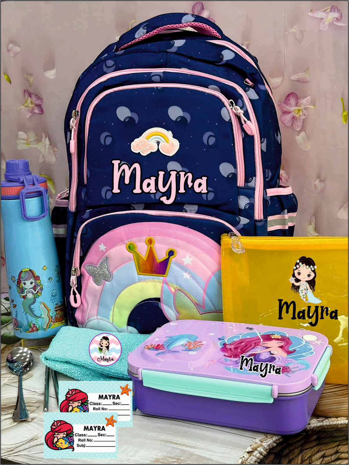 18 inches Personalized School Bag Combo