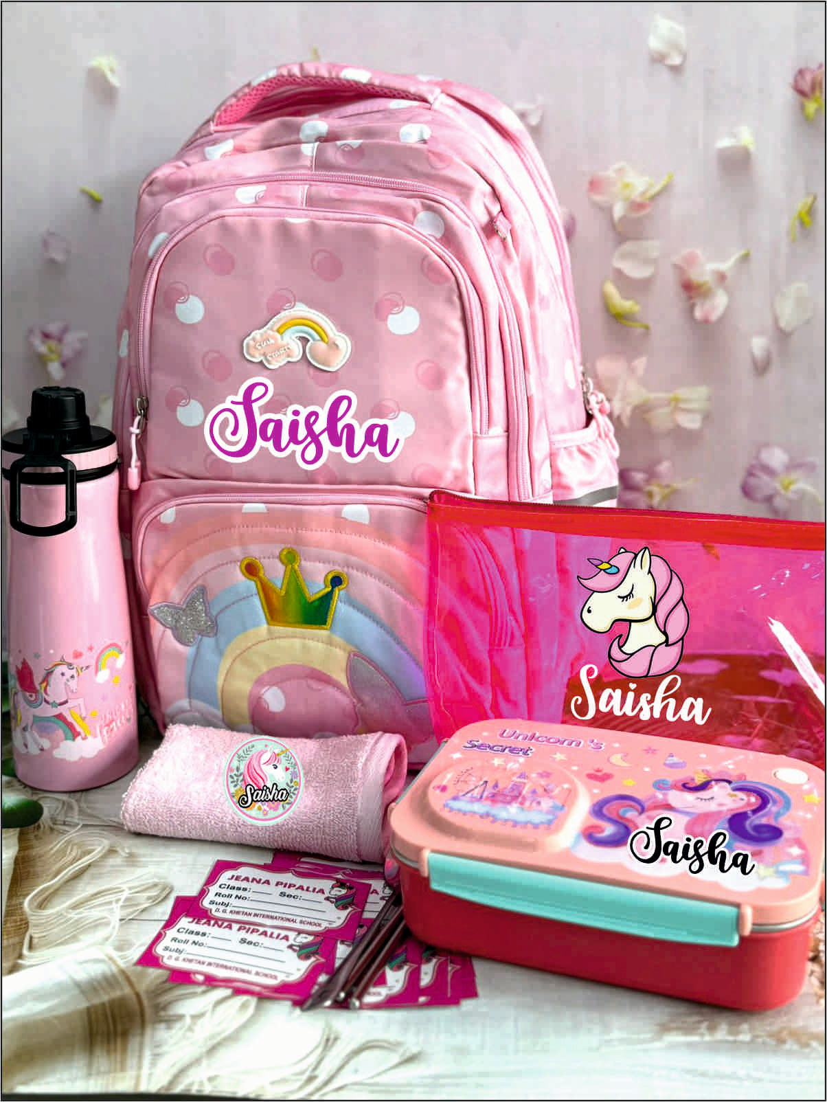 18 inches Personalized School Bag Combo