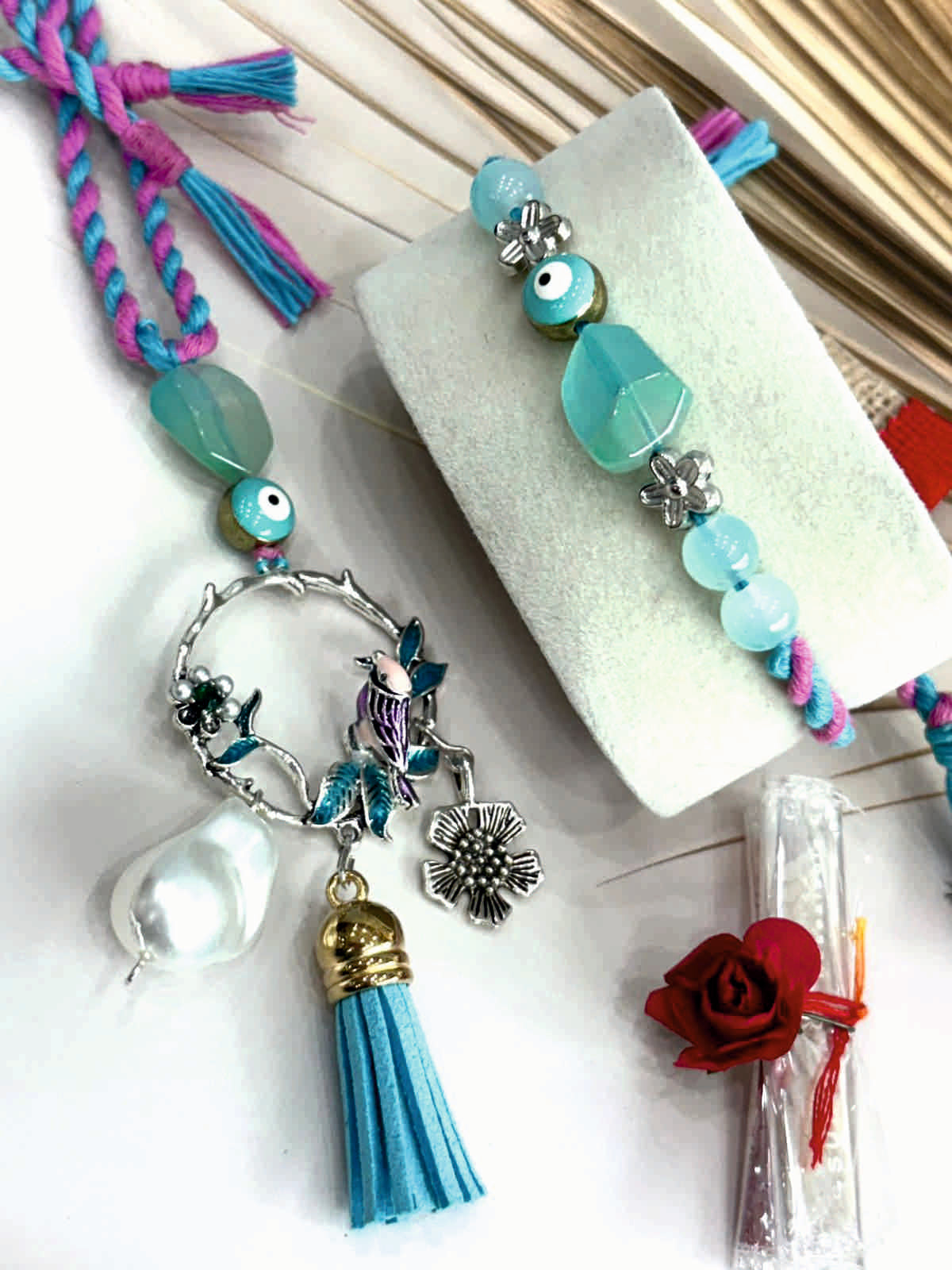 Designer Stone Couple Rakhi