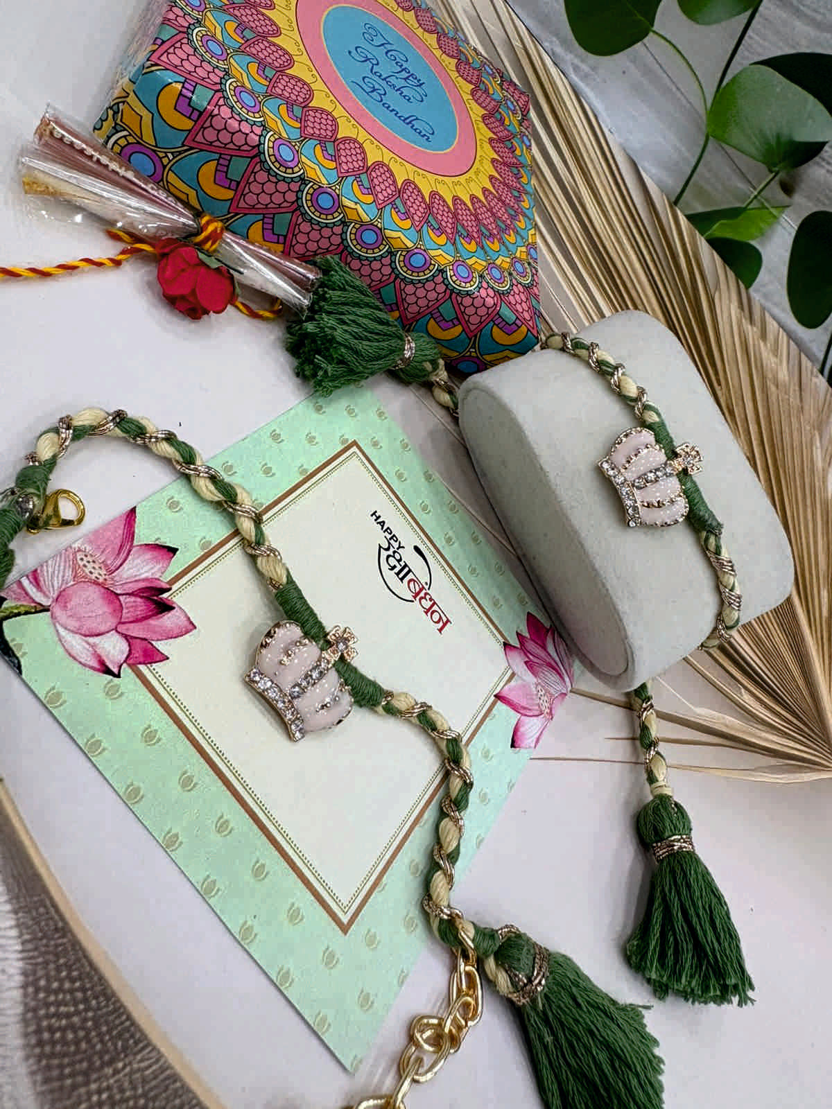 King & Queen Rakhi with Lumba Bracelet Set