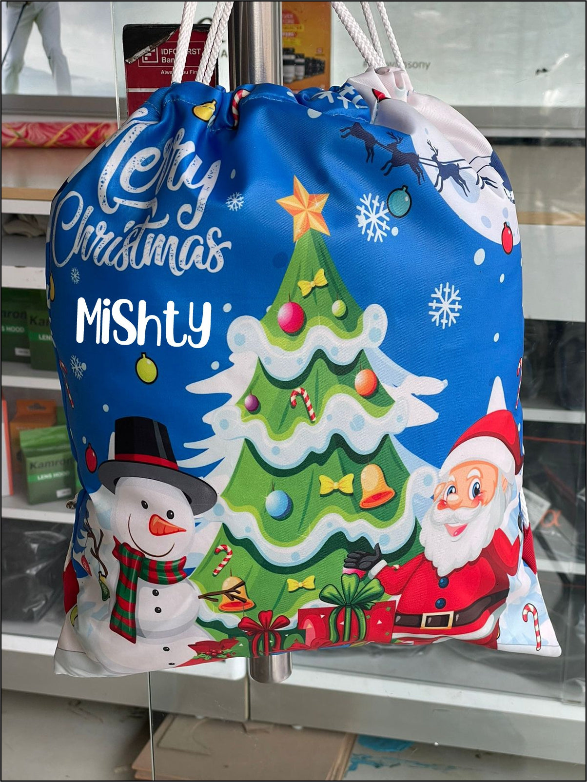 Personalized Christmas Drawstring Bags