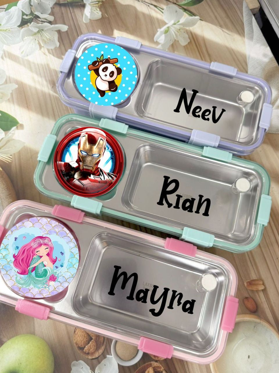 2 grid customised lunch box