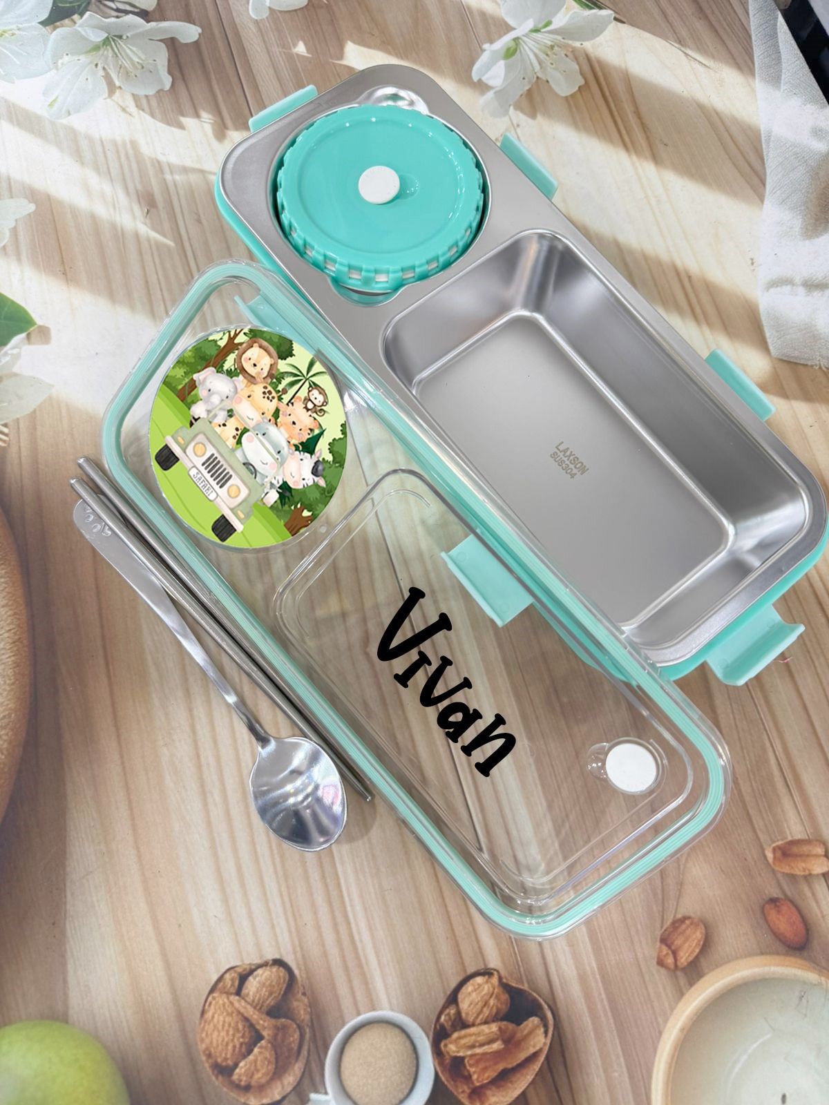 2 grid customised lunch box