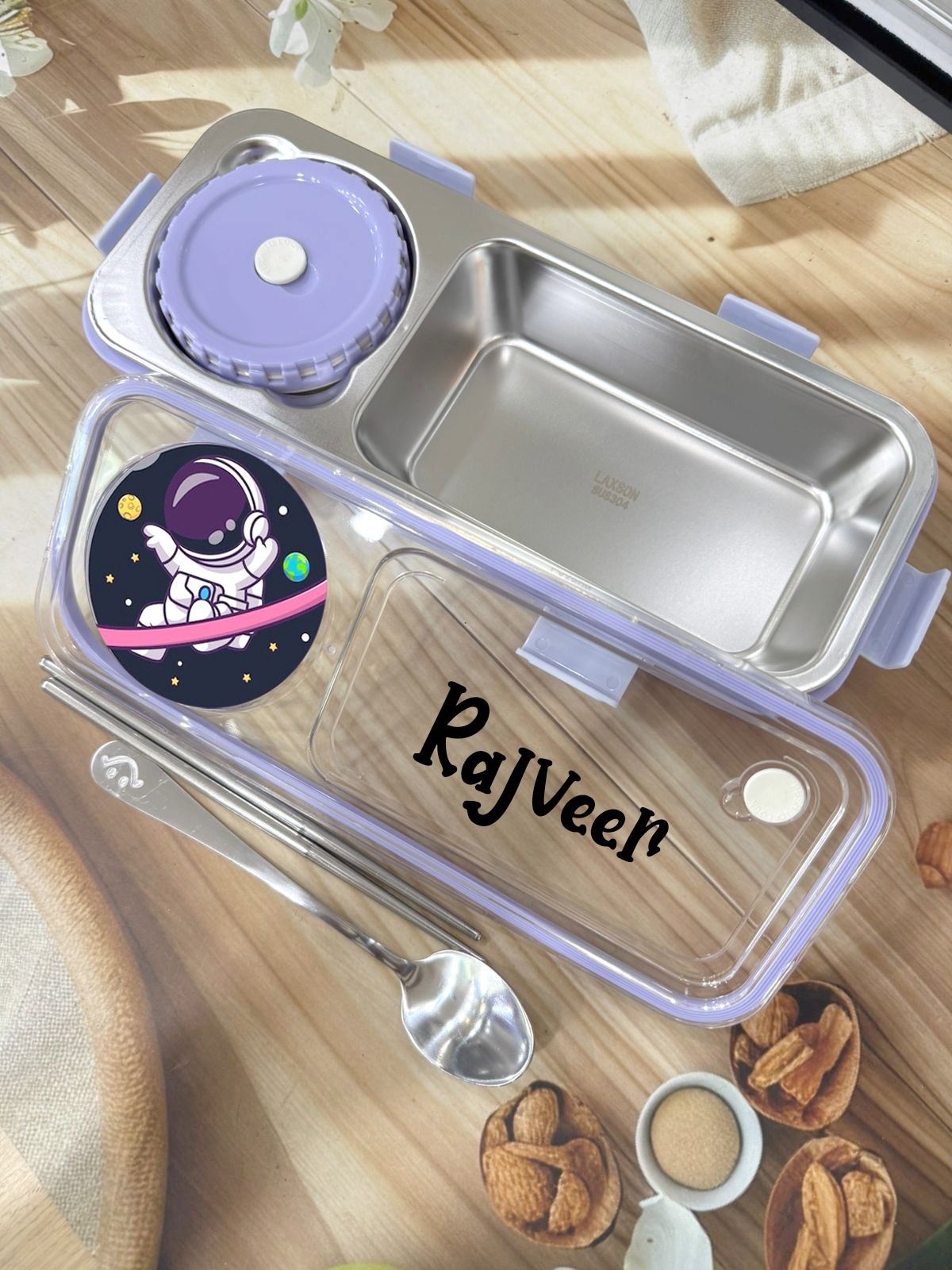 2 grid customised lunch box