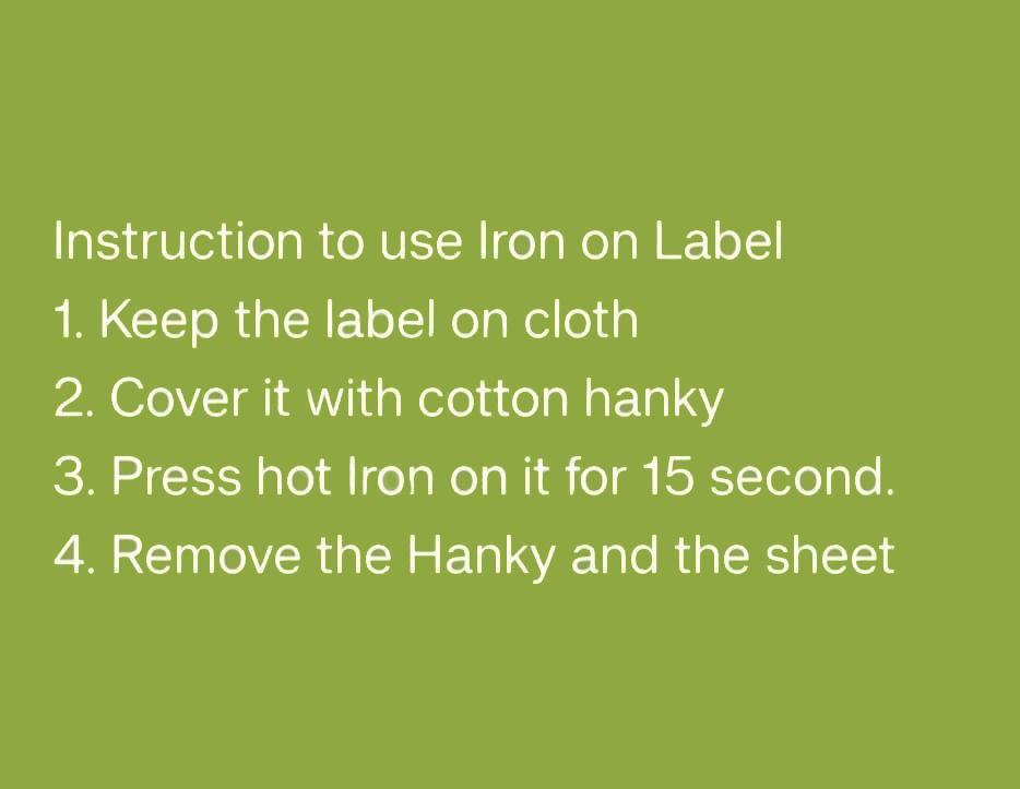 Iron on Labels