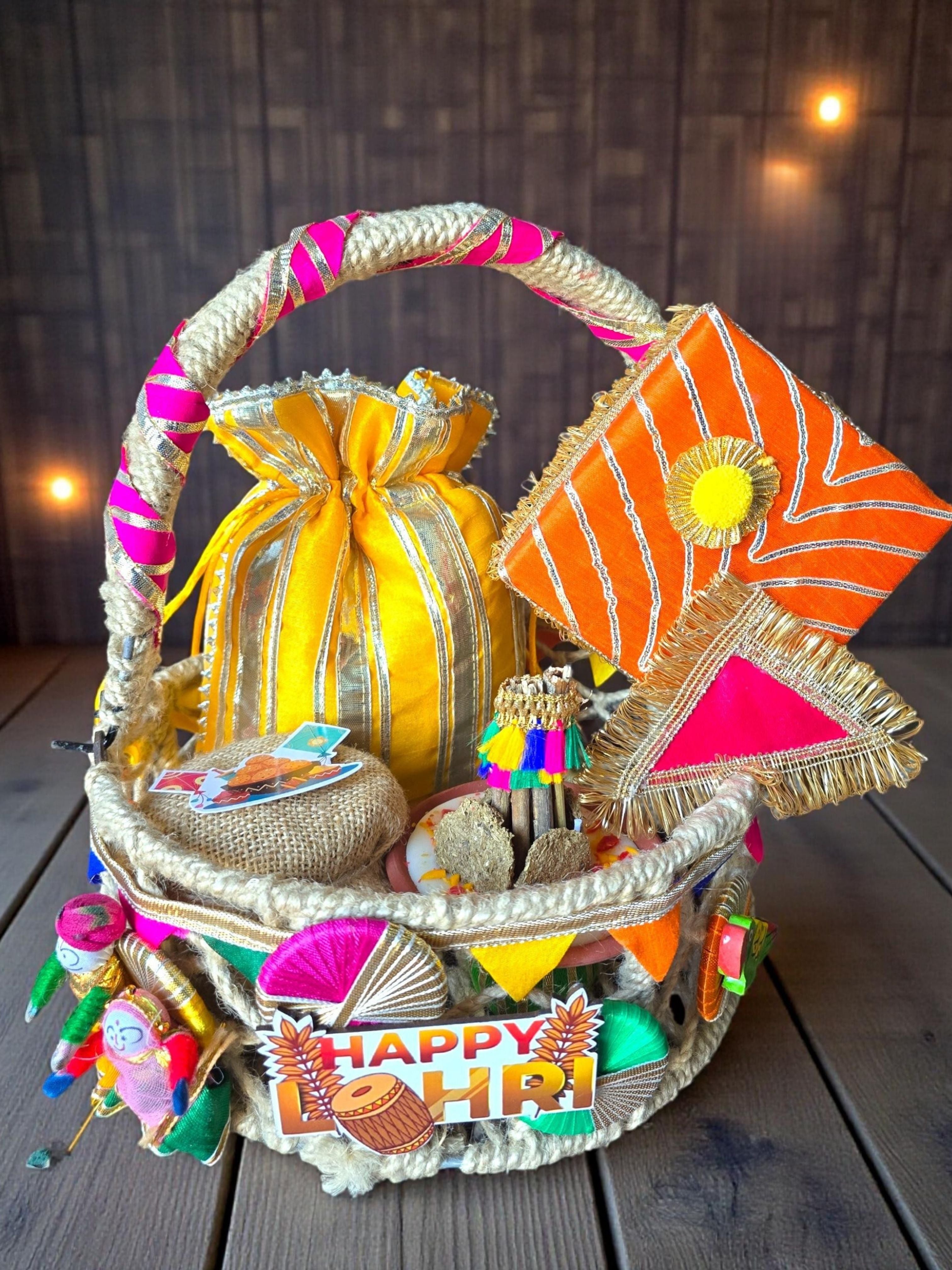 Lohri Jute Basket Hamper