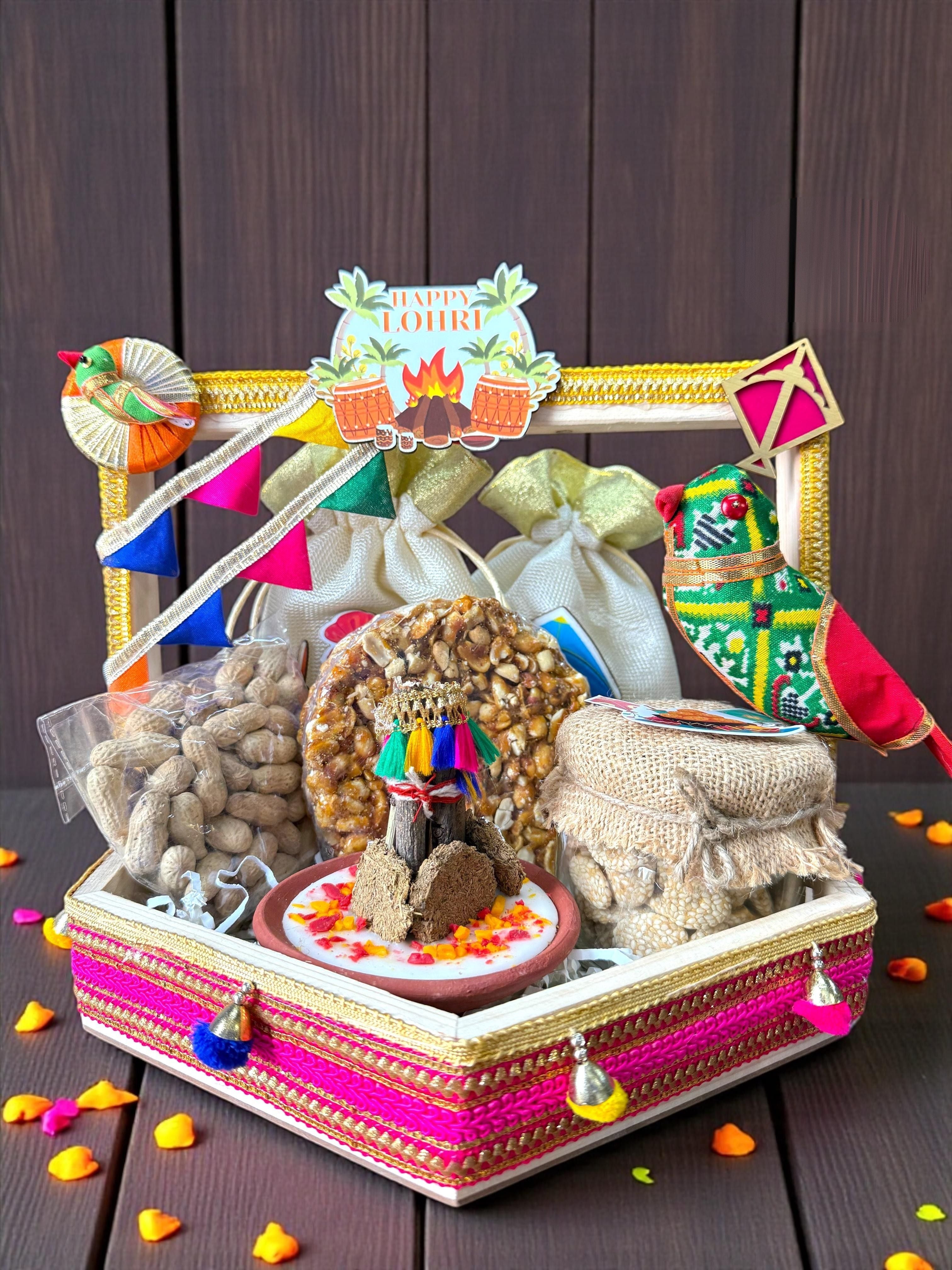 Lohri Hexagon Tray Hamper