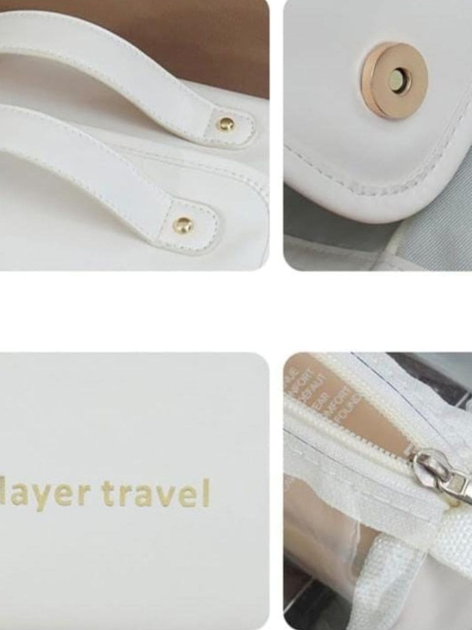 Waterproof makeup organiser with compartments.